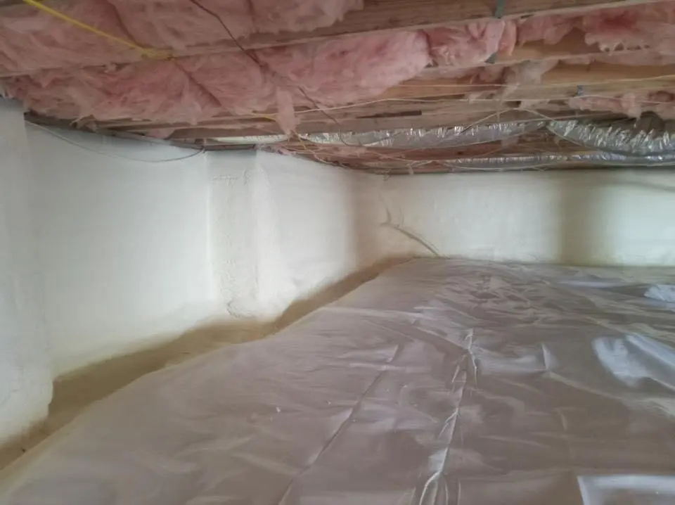 Crawl space encapsulation with closed-cell spray foam for Spray Foam Roofing in Emerson